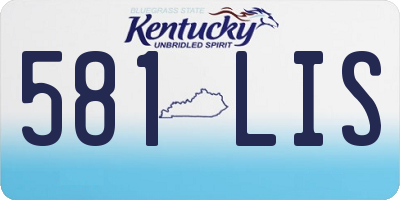 KY license plate 581LIS