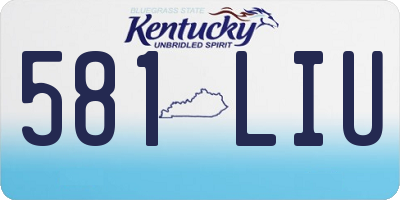 KY license plate 581LIU