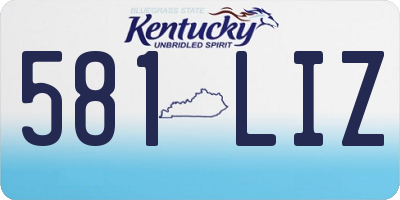 KY license plate 581LIZ