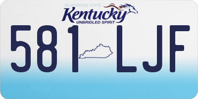 KY license plate 581LJF