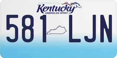 KY license plate 581LJN