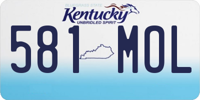 KY license plate 581MOL