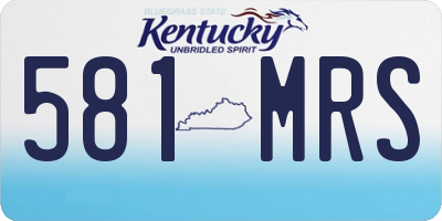 KY license plate 581MRS