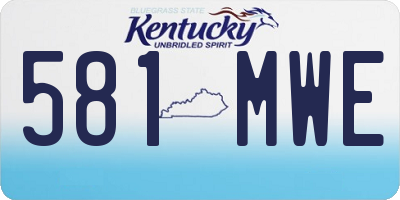 KY license plate 581MWE