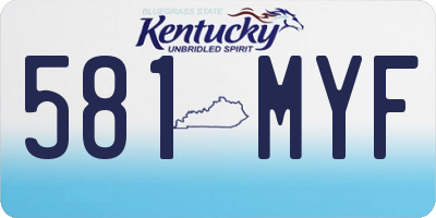 KY license plate 581MYF
