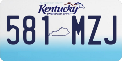 KY license plate 581MZJ