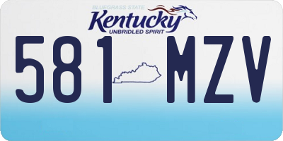 KY license plate 581MZV