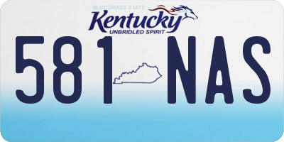 KY license plate 581NAS