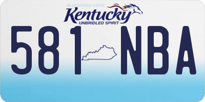 KY license plate 581NBA