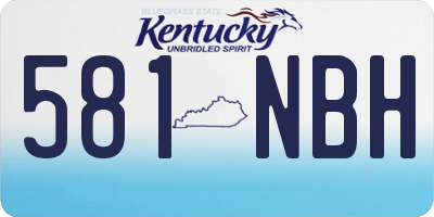 KY license plate 581NBH