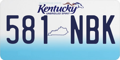 KY license plate 581NBK
