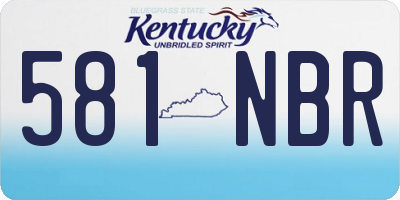 KY license plate 581NBR