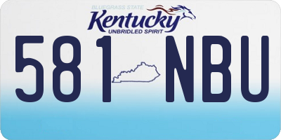 KY license plate 581NBU