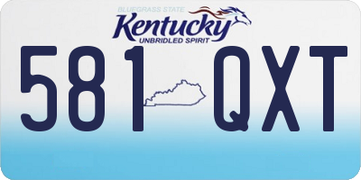 KY license plate 581QXT