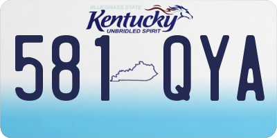 KY license plate 581QYA