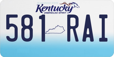 KY license plate 581RAI