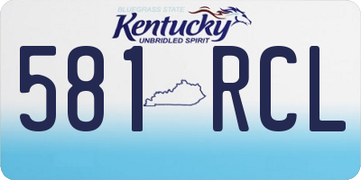 KY license plate 581RCL