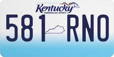 KY license plate 581RNO