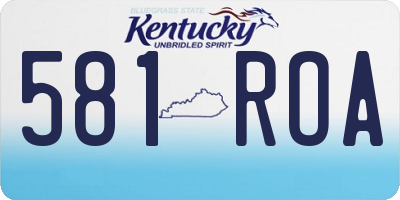KY license plate 581ROA