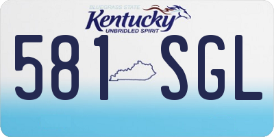 KY license plate 581SGL