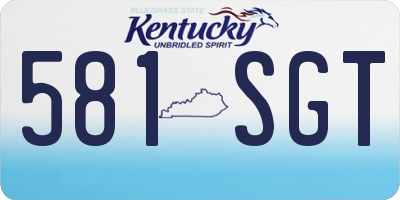 KY license plate 581SGT
