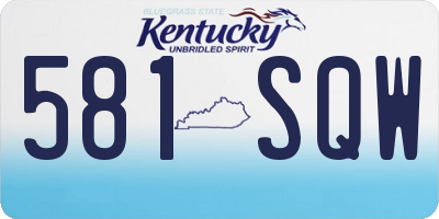 KY license plate 581SQW