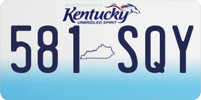 KY license plate 581SQY