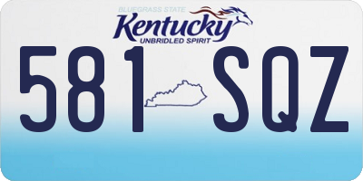 KY license plate 581SQZ