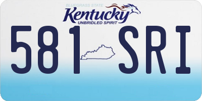 KY license plate 581SRI