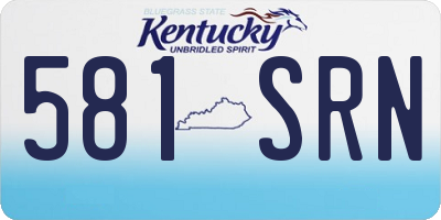 KY license plate 581SRN