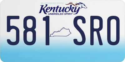 KY license plate 581SRO
