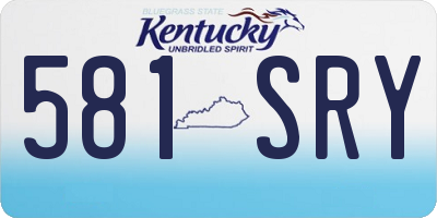 KY license plate 581SRY