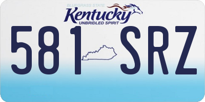 KY license plate 581SRZ