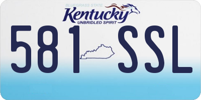 KY license plate 581SSL