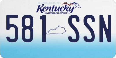 KY license plate 581SSN
