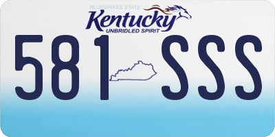 KY license plate 581SSS