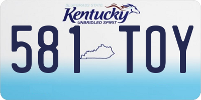 KY license plate 581TOY