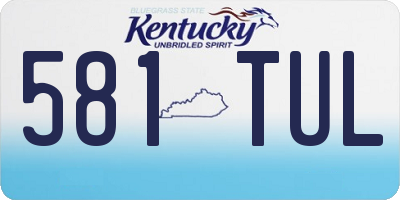 KY license plate 581TUL