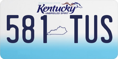 KY license plate 581TUS