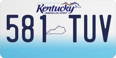 KY license plate 581TUV