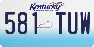 KY license plate 581TUW