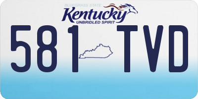 KY license plate 581TVD