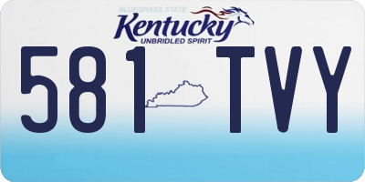 KY license plate 581TVY
