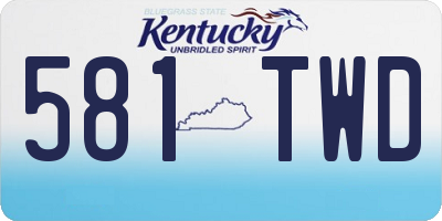 KY license plate 581TWD
