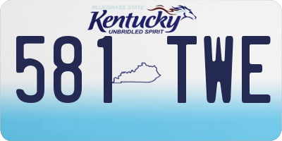 KY license plate 581TWE