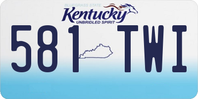 KY license plate 581TWI