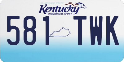 KY license plate 581TWK