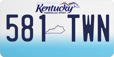KY license plate 581TWN
