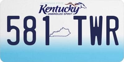KY license plate 581TWR