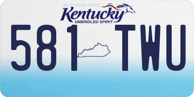 KY license plate 581TWU
